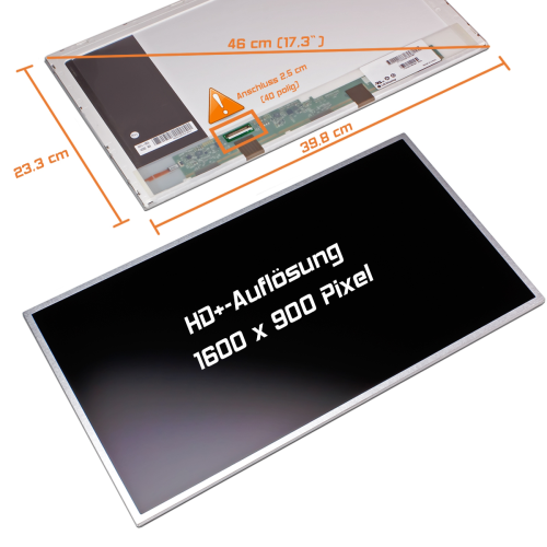 LED Display 17,3" 1600x900 matt passend für AUO B173RW01 V.3 H/W:4A