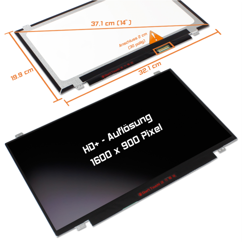 LED Display 14,0" 1600x900 passend für Samsung LTN140KT14-B01