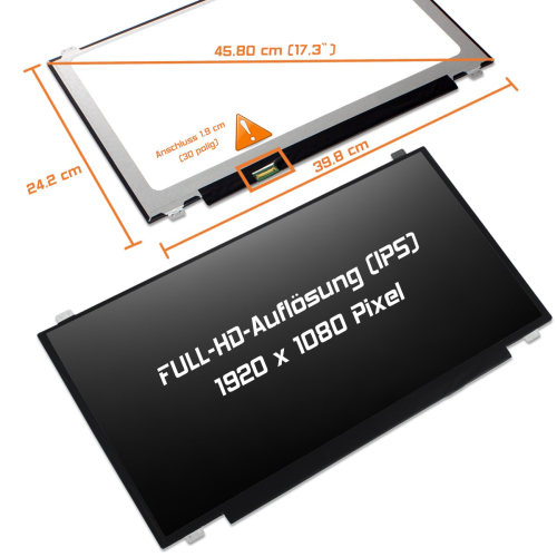 LED Display 17,3" 1920x1080 passend für HP Pavilion 17-AB001NB
