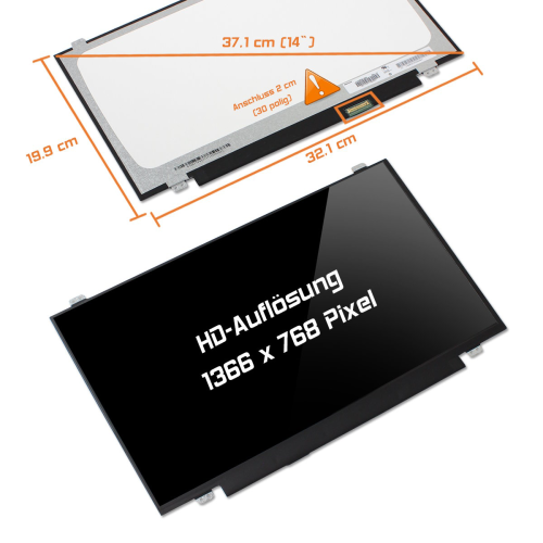 LED Display 14,0" 1366x768 passend für Lenovo FLEX 5-80XA