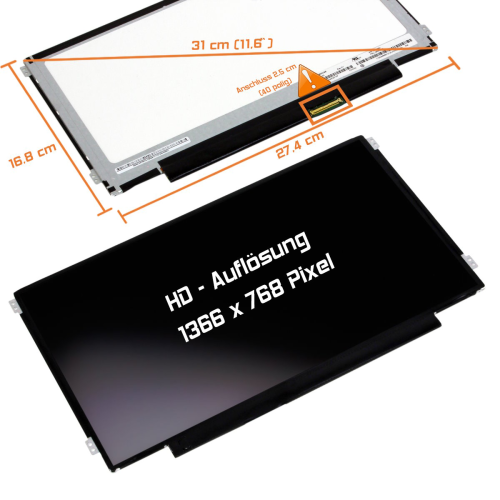 LED Display 11,6" 1366x768 passend für Lenovo ThinkPad X131E