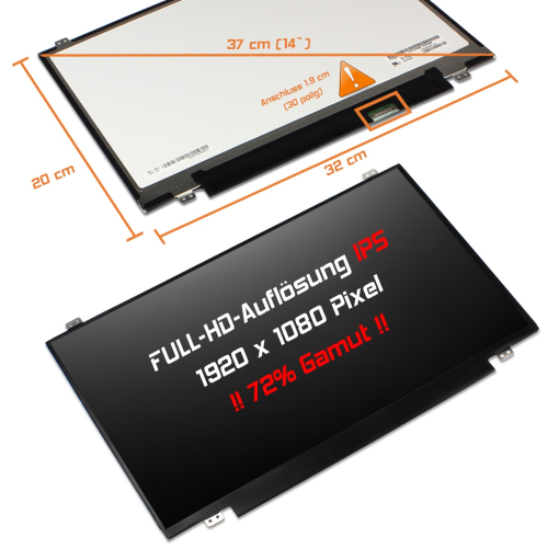 LED Display 14,0" 1920x1080 passend für Lenovo FRU 5D10R29528