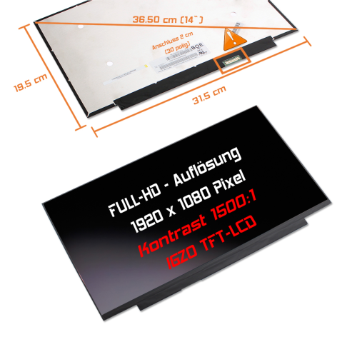 LED Display 14,0" 1920x1080 matt passend für Lenovo ThinkPad T490-20N2004EGE