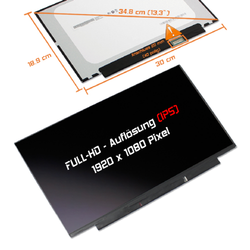 LED Display 13,3" 1920x1080 On-Cell Touch passend für Lenovo FRU 02DA370