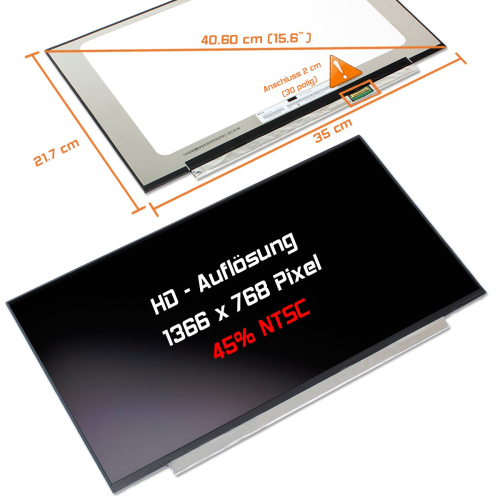 LED Display 15,6" 1366x768 passend für AUO B156XTN08.1 H/W:1A