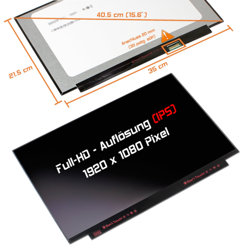 LED Display 15,6" 1920x1080 matt passend für AUO B156HAN09.2 H/W:1A