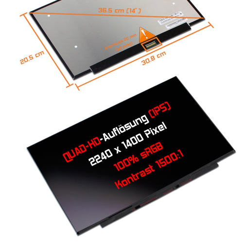 LED Display 14,0" 2240x1400 passend für BOE NV140DRM-N61