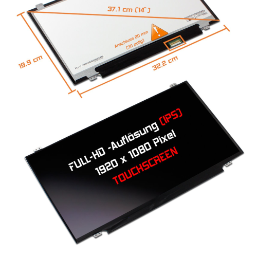 LED Display 14,0" 1920x1080 On-Cell Touch passend für Lenovo ThinkPad T460