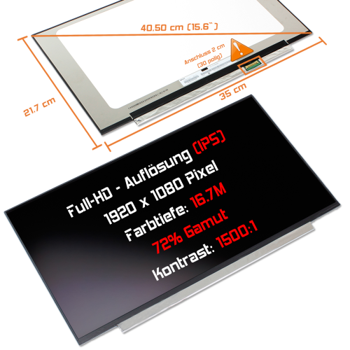 LED Display 15,6" 1920x1080 passend für Innolux N156HCA-EAC Rev.C1