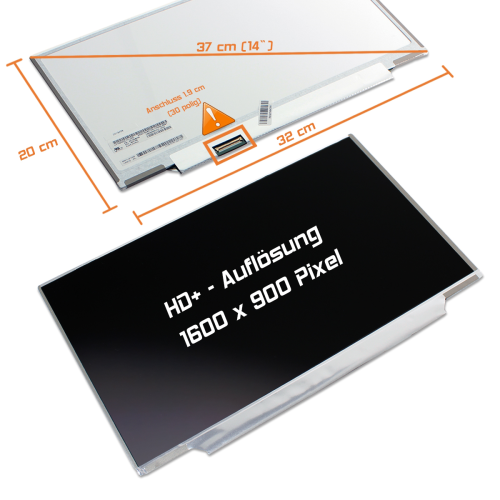 LED Display 14,0" 1600x900 passend für Lenovo ThinkPad X1 Carbon 1st Gen