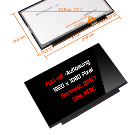 LED Display 14,0" 1920x1080 passend für Lenovo...