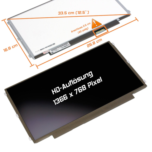 LED Display 12,5" 1366x768 matt passend für LG Display LP125WH2 (SL)(B1)