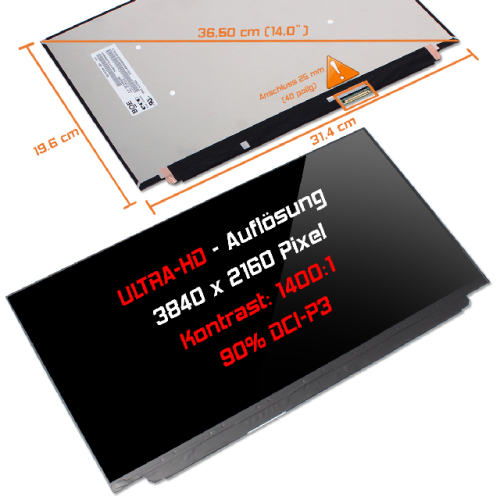 LED Display 14,0" 3840x2160 passend für Lenovo ThinkPad X1 Carbon 8th Gen 20U9 20UA