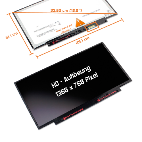 LED Display 12,5" 1366x768 passend für Lenovo ThinkPad X280