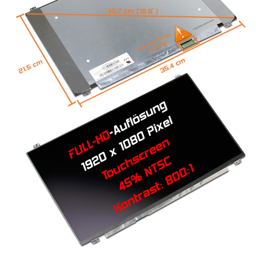 LED Display 15,6" 1920x1080 On-Cell Touch passend für AUO B156HAK02.0 NUR H/W:0A /HW1A