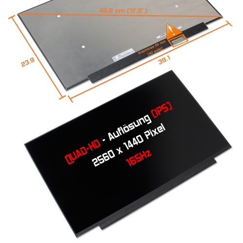 LED Display 17,3" 2560x1440 matt passend für BOE NE173QHM-NY6