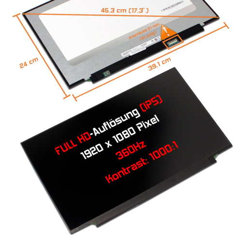 LED Display 17,3" 1920x1080 passend für Sharp LQ173M1JW12
