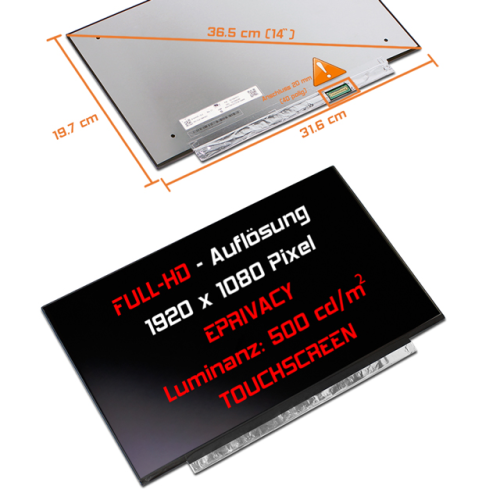 LED Display 14,0" 1920x1080 On-Cell Touch passend für Innolux N140HCR-GL2
