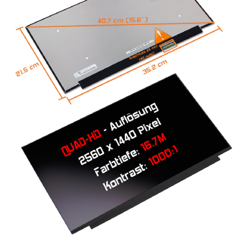 LED Display 15,6" 2560x1440 passend für Lenovo Legion 5 15ARH7H Type 82RD