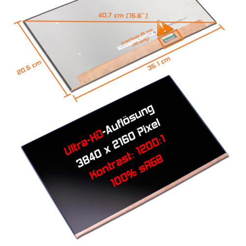 LED Display 15,6" 3840x2160 passend für LG Display LP156UD3 (SP)(E1)