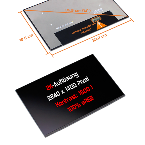LED Display 14,0" 2240x1400 passend für AUO B140QAN05.0 H/W:0A