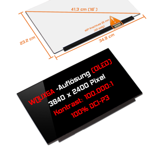 LED Display 16,0" 3840x2400 passend für Asus VivoBook Pro 16X