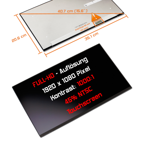LED Display 15,6" 1920x1080 On-Cell Touch passend für AUO B156HAK02.2 H/W:0A