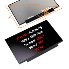 LED Display 14,0" 1920x1080 passend für HP SPS...