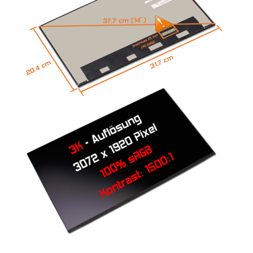 LED Display 14,5" 3072x1920 passend für Lenovo Yoga Slim 7 ProX 14ARH7 Type 82TL