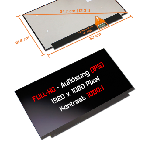 LED Display 13,3" 1920x1080 Sharp LQ133M1JW41 exaktes Modell