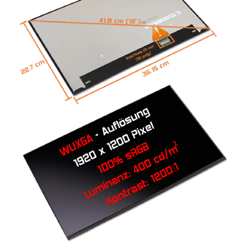 LED Display 16,0" 1920x1200 passend für AUO B160UAN01.H