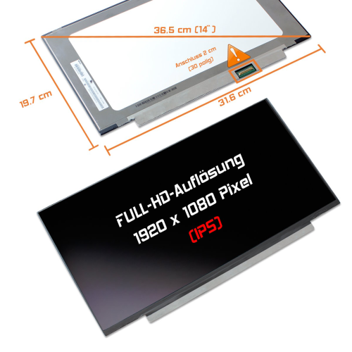LED Display 14,0" 1920x1080 matt passend für Innolux N140HCA-ELK