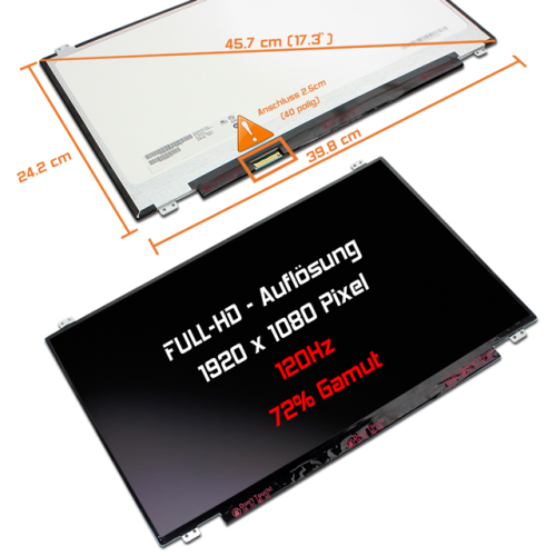 LED Display 17,3" 1920x1080 passend für AUO B173HAN01.6