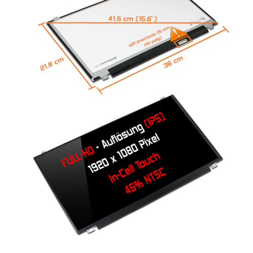 LED Display 15,6" 1920x1080 In-Cell Touch passend für LG Display LP156WF7 (SP)(N1)