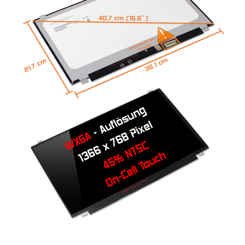 LED Display 15,6" 1366x768 On-Cell Touch passend für AUO B156XTK01.0 H/W:6A F/W:1
