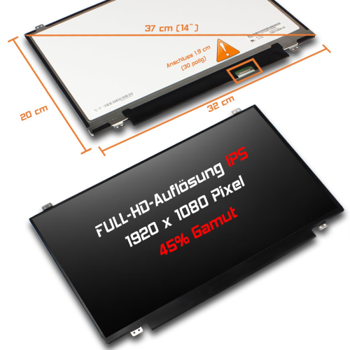 LED Display 14,0" 1920x1080 matt passend für LG Display LP140WF6 (SP)(B2)
