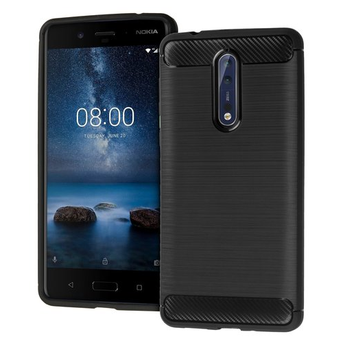 anco TPU Case CARBON LOOK für Nokia 8 - black