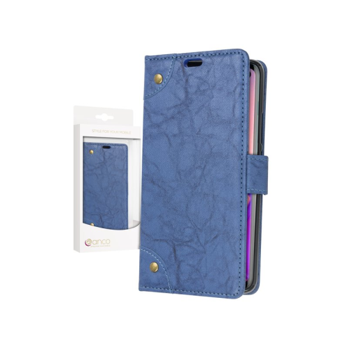 anco Bookcase Retro Grain für G970F Samsung Galaxy S10e - blue