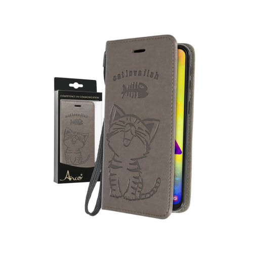 anco Bookcase Cat für M205F Samsung Galaxy M20 - grey