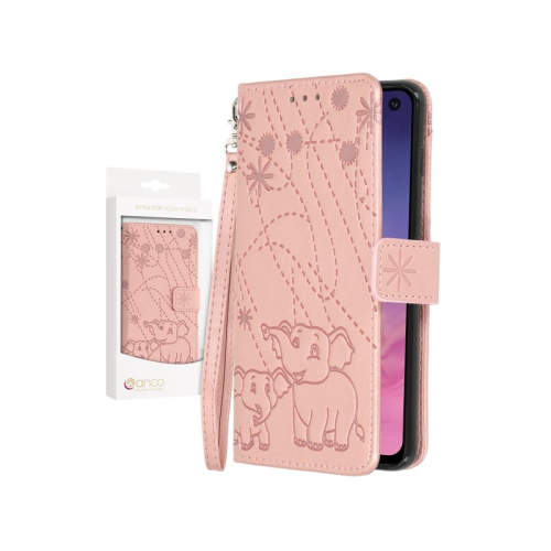 anco Bookcase Cute Elephant für G970F Samsung Galaxy S10e - rose gold