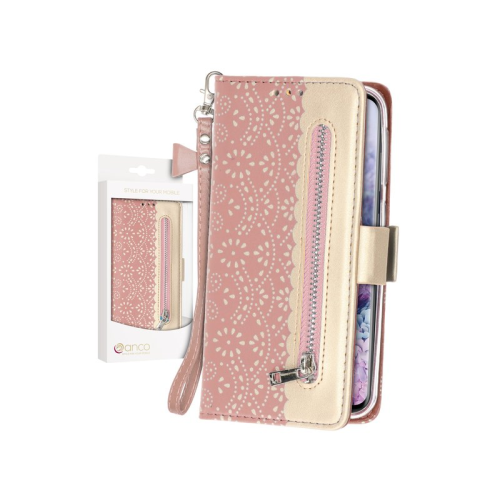 anco Bookcase Lace Zipper für G980F Samsung Galaxy S20 - pink