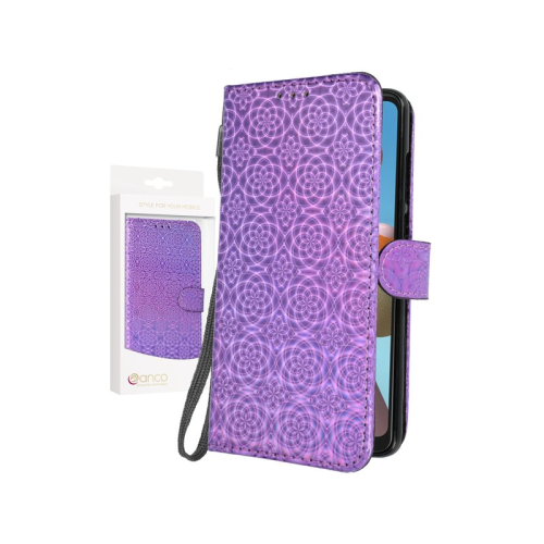 anco Bookcase Color Flower für A215F Samsung Galaxy A21 - purple