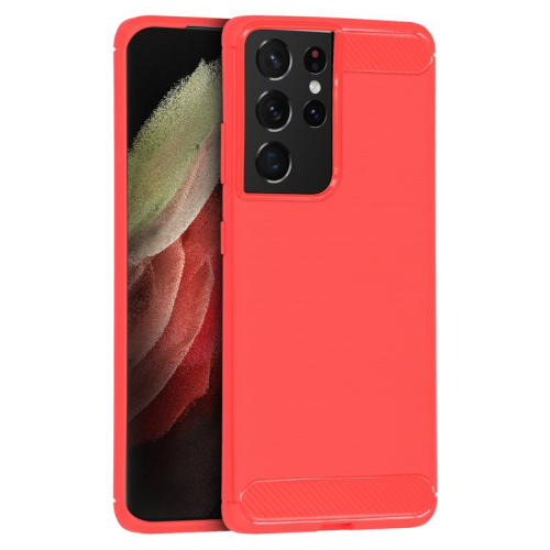 anco Carbon Fiber Case für G998B Samsung Galaxy S21 Ultra - red