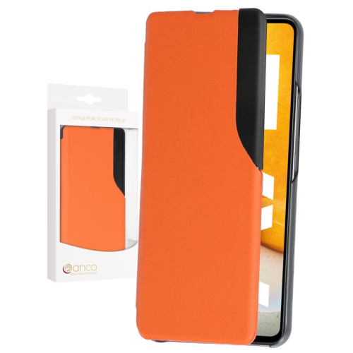 anco Bookcase SideWindow für A725F, A726B Samsung Galaxy A72, A72 5G - orange