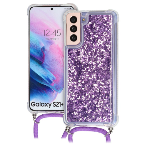 anco Lanyard Case transparent Glitter für G996B Samsung Galaxy S21+ - purple