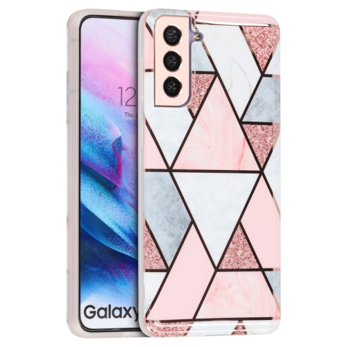anco TPU Case marble für G996B Samsung Galaxy S21+ - pink