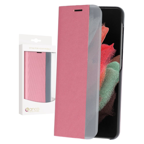 anco Bookcase SideWindow für G998B Samsung Galaxy S21 Ultra - pink