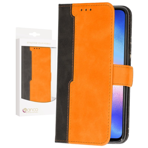anco Bookcase Dual Colour für OPPO Reno5 4G, 5G, Find X3 Lite - orange
