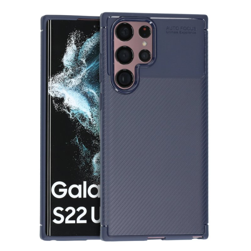 anco Carbon Fiber Case für S908B Samsung Galaxy S22 Ultra - blue