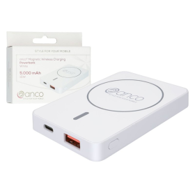 anco Magnetic Wireless Charging Powerbank 5000mAh - white